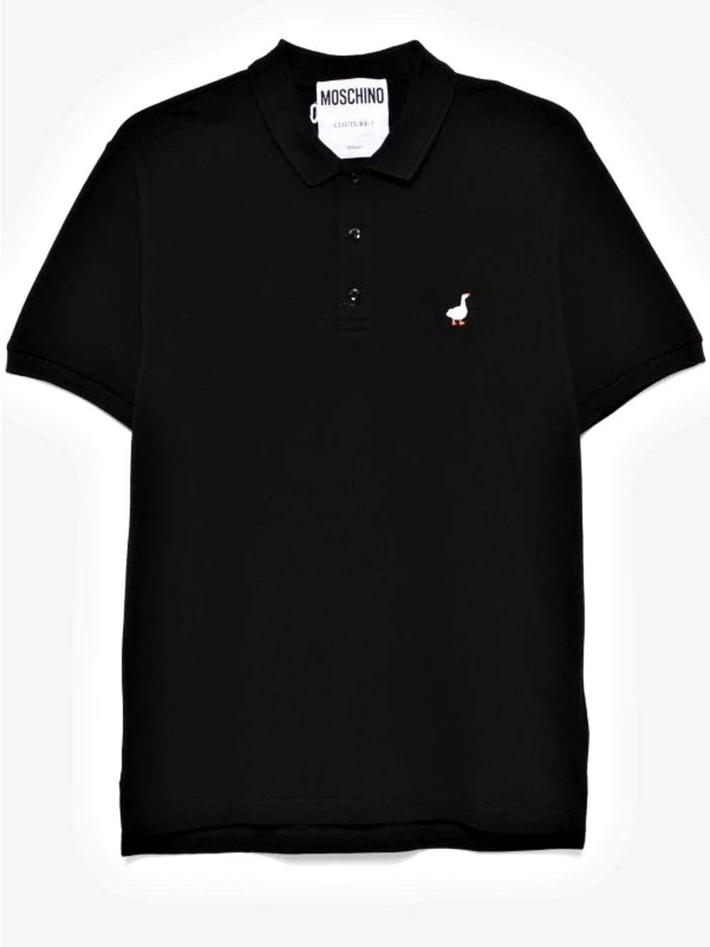 Moschino men’s black goose embroidered polo shirt size M new with tags